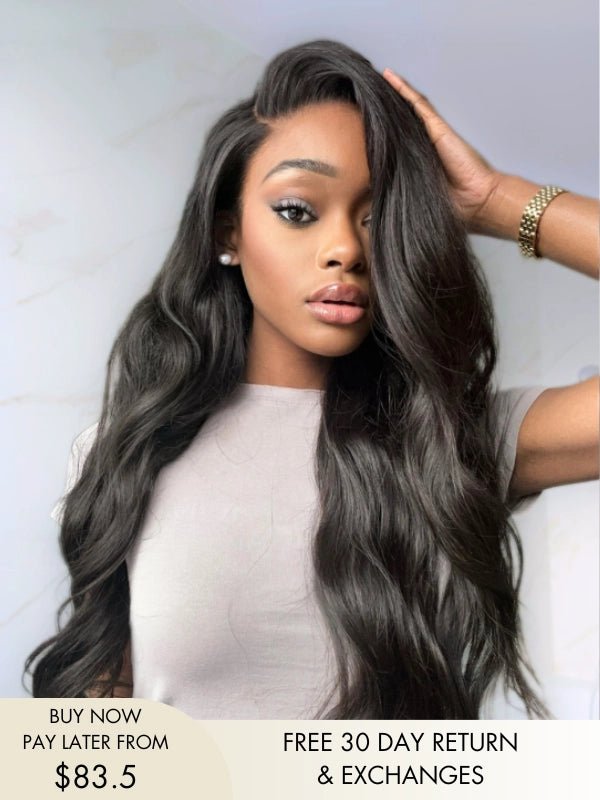 Camilla long black curly wig with natural waves