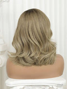 Blonde wig with bangs bob style in neutral blonde tone