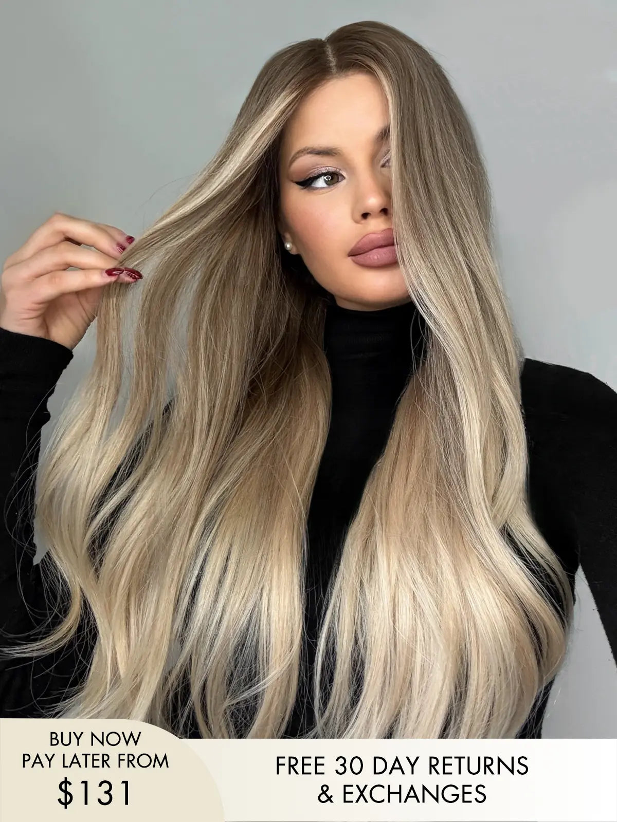 613 human hair wig in beige blonde shade