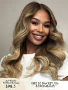 Alice blonde highlight wig with natural darker roots