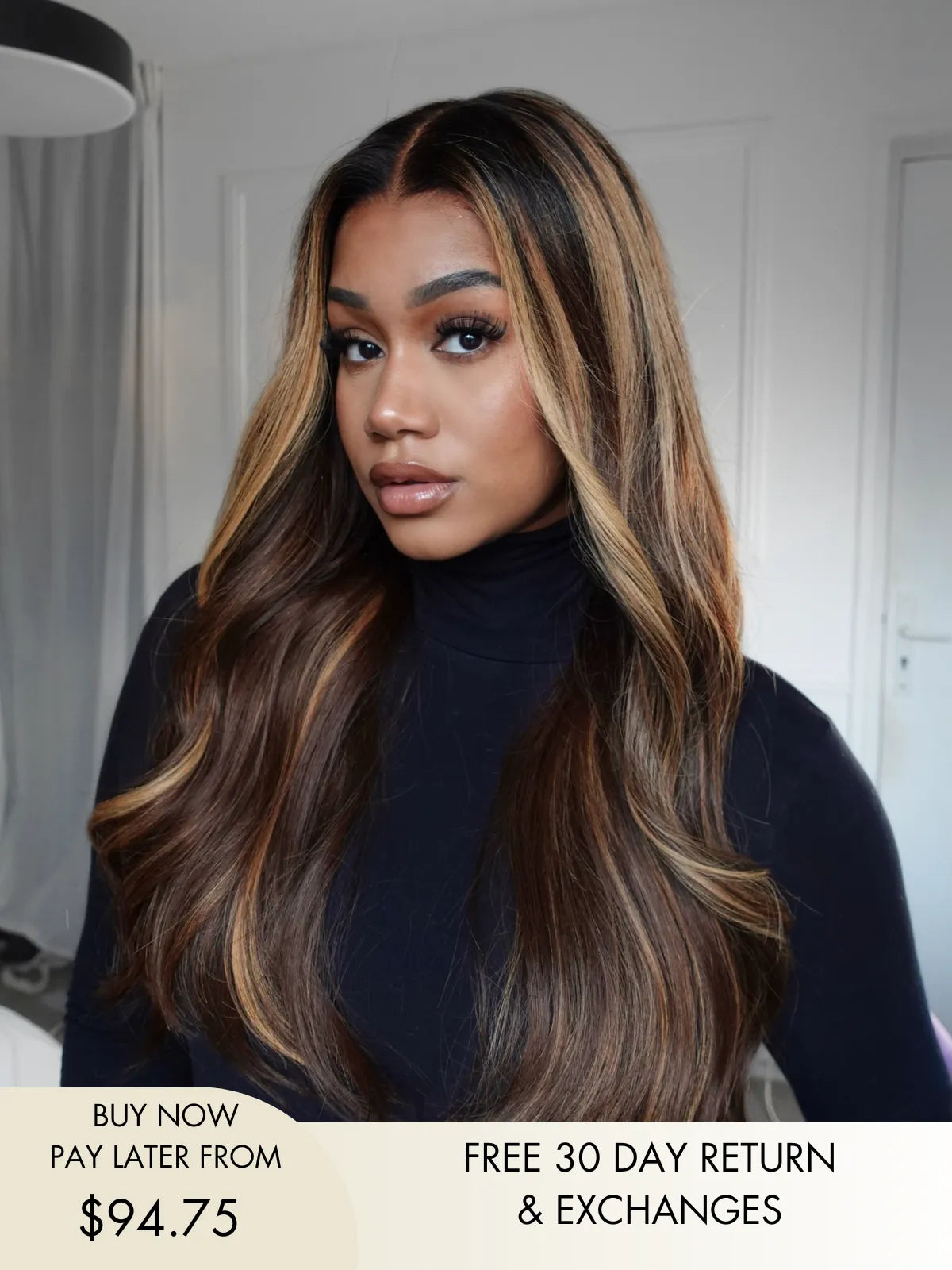 Astrid brown wig long with soft cascading waves