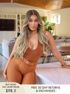 Crystiana blonde wig with dark roots and natural dimension