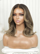 Glueless bob wigs collarbone length with layers
