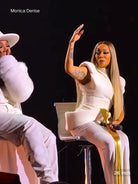 Woman with long hair brown and blonde wig with soft balayage 