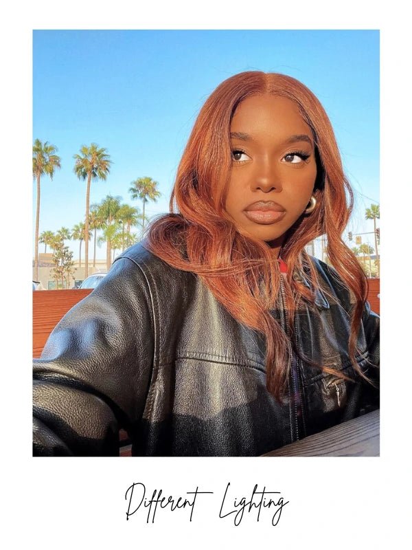 Long brown wig with blended dark and light tones