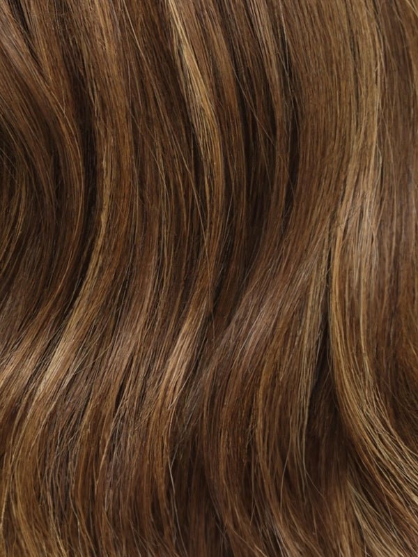 Red brown wig with warm light-catching highlights