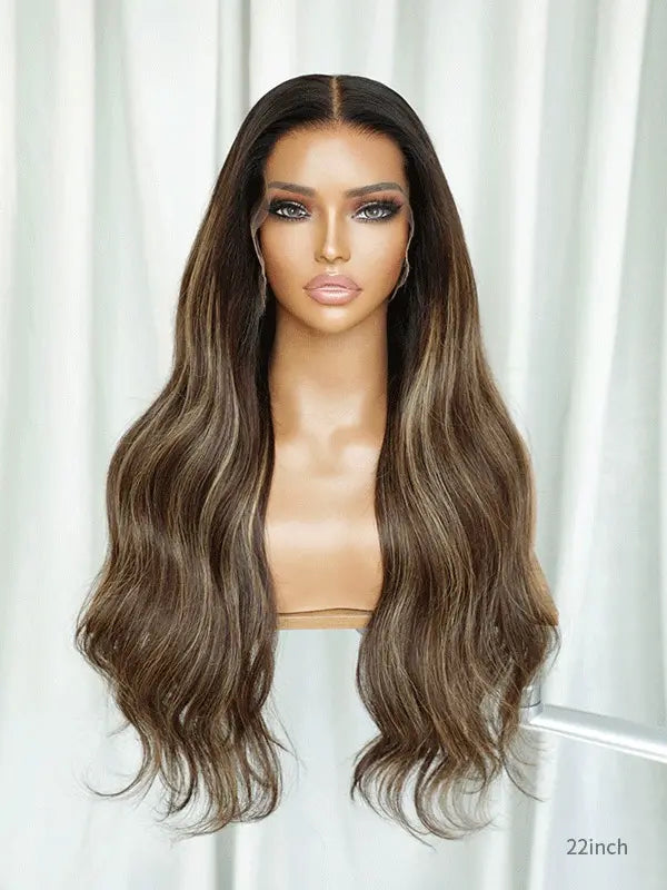 brown hair with highlights