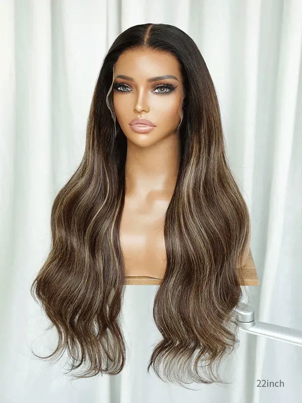 brown hair with highlights