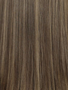 Brown wig with blonde highlights and realistic hairline