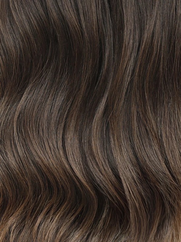 Brown ombre wig with subtle root-to-tip blend