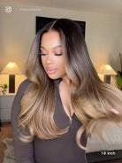 Brown wig long with soft flowing waves