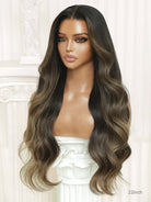 Brown wig long with soft flowing waves