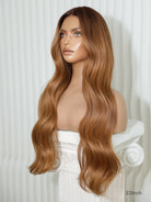 Long copper wig with natural shine and 180% density