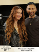 Long copper wig with natural shine and 180% density