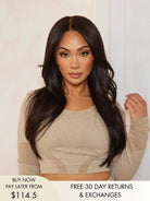 Chanel black wig with bangs natural human hair