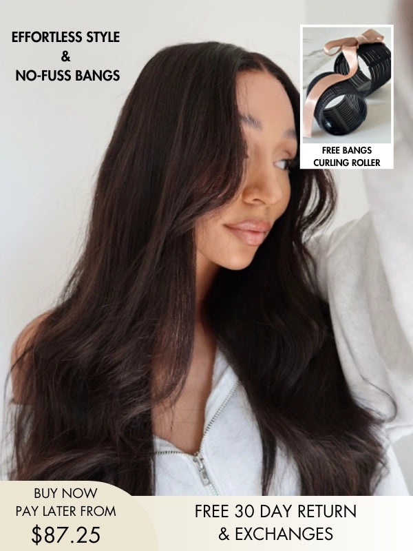 Rylee black wig with bangs and natural loose waves