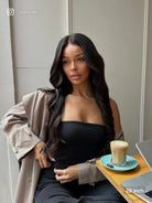 Rylee black wig with bangs and natural loose waves