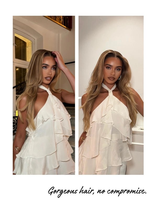 HD lace wavy blonde hair wig – natural hairline