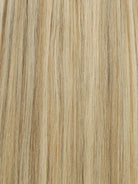 Long blonde human hair wig with soft beige highlights