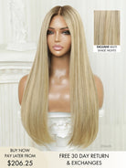 Charlotte blonde highlight wig with honey balayage tones