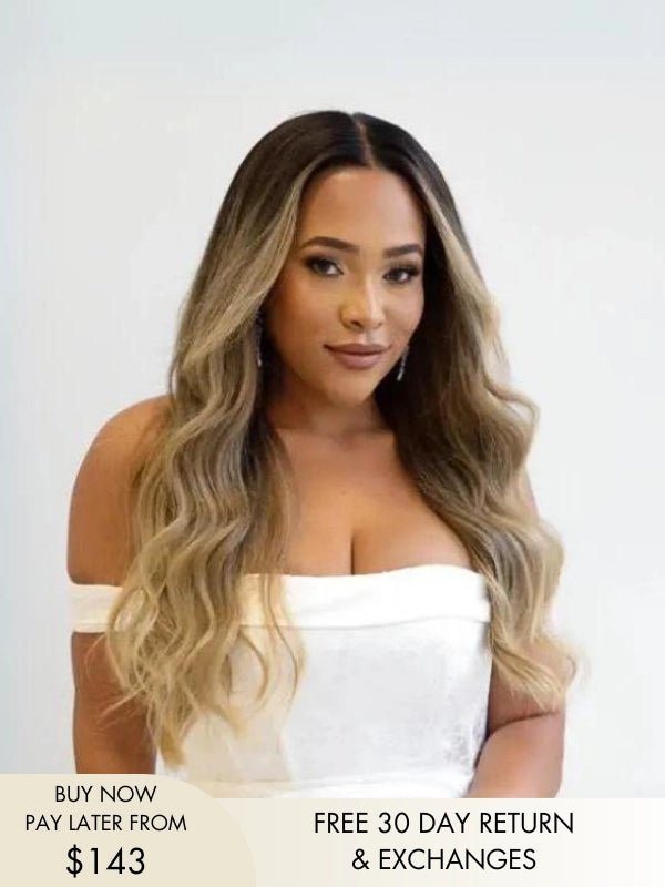 Larisa honey blonde wig with soft radiant tones