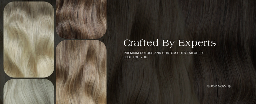 Hairvivi premium colored human hair wigs in blonde, brown, and black shades