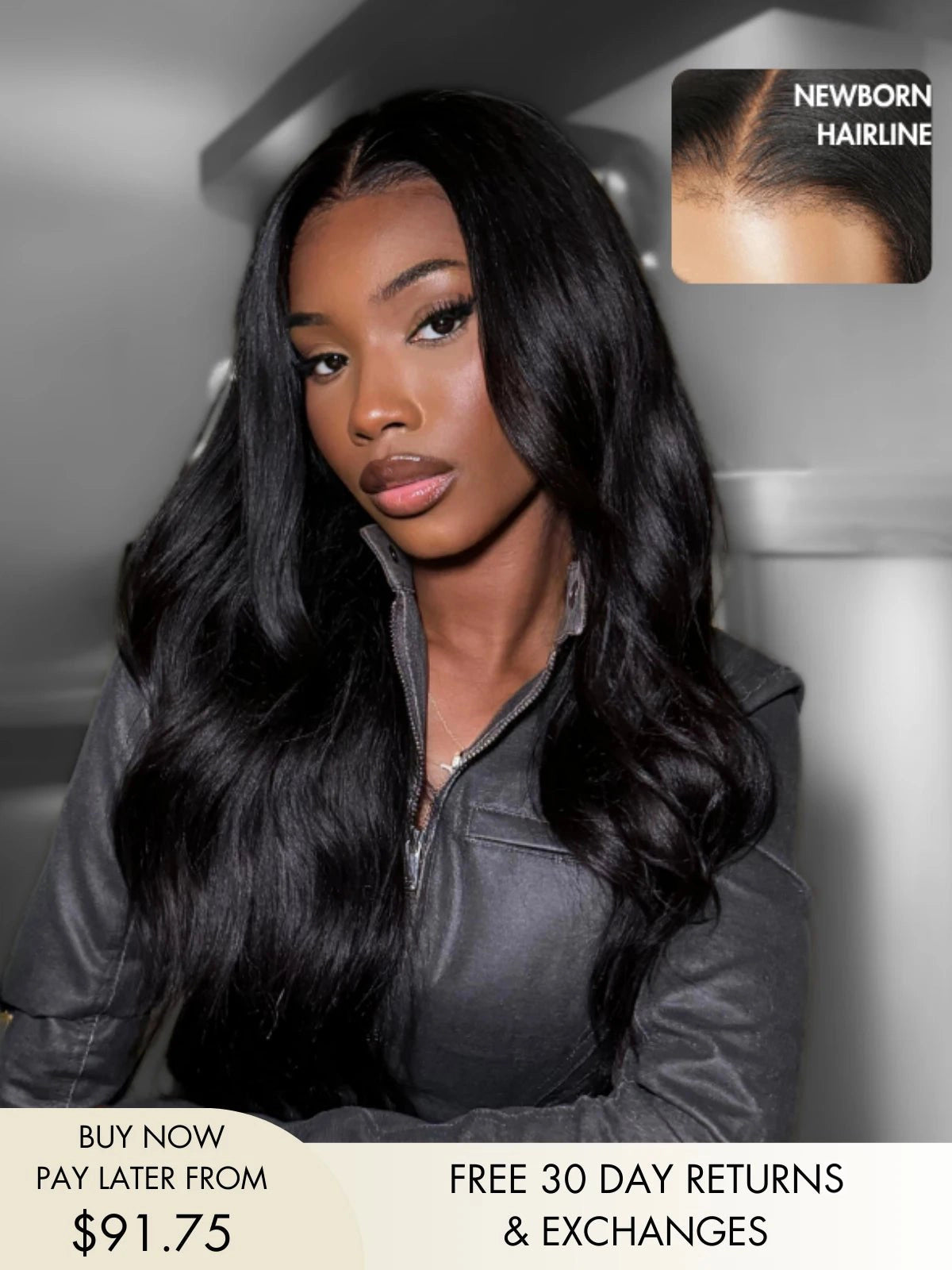 Evelyn natural black light yaki wig made from human hair