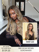 Nicole blonde wig with dark roots and natural blend