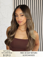 Catherine brown balayage ombre wig with bangs