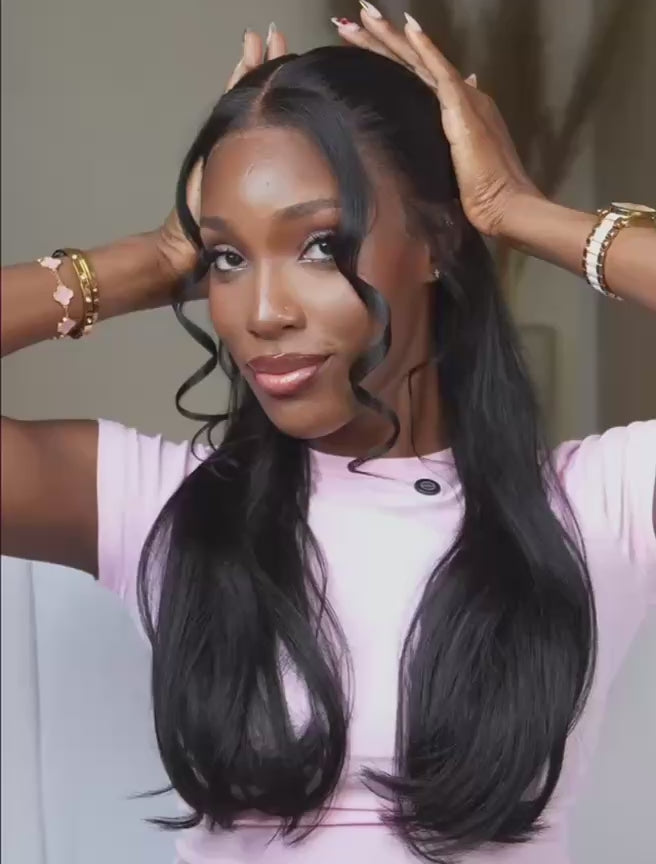 Light yaki human hair wig for black women, glueless design