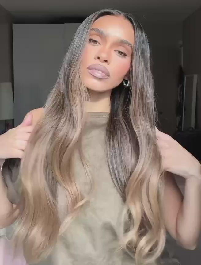 Jacinda brunette wig with multidimensional chocolate brown tones