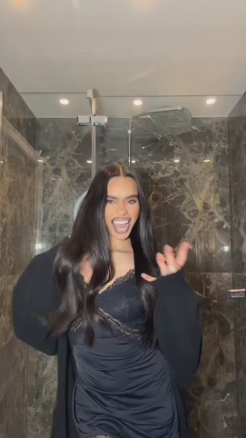 Victoria straight human hair wig with natural silky texture