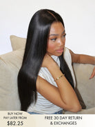 Victoria straight human hair wig with natural silky texture