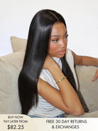 Victoria straight human hair wig with natural silky texture