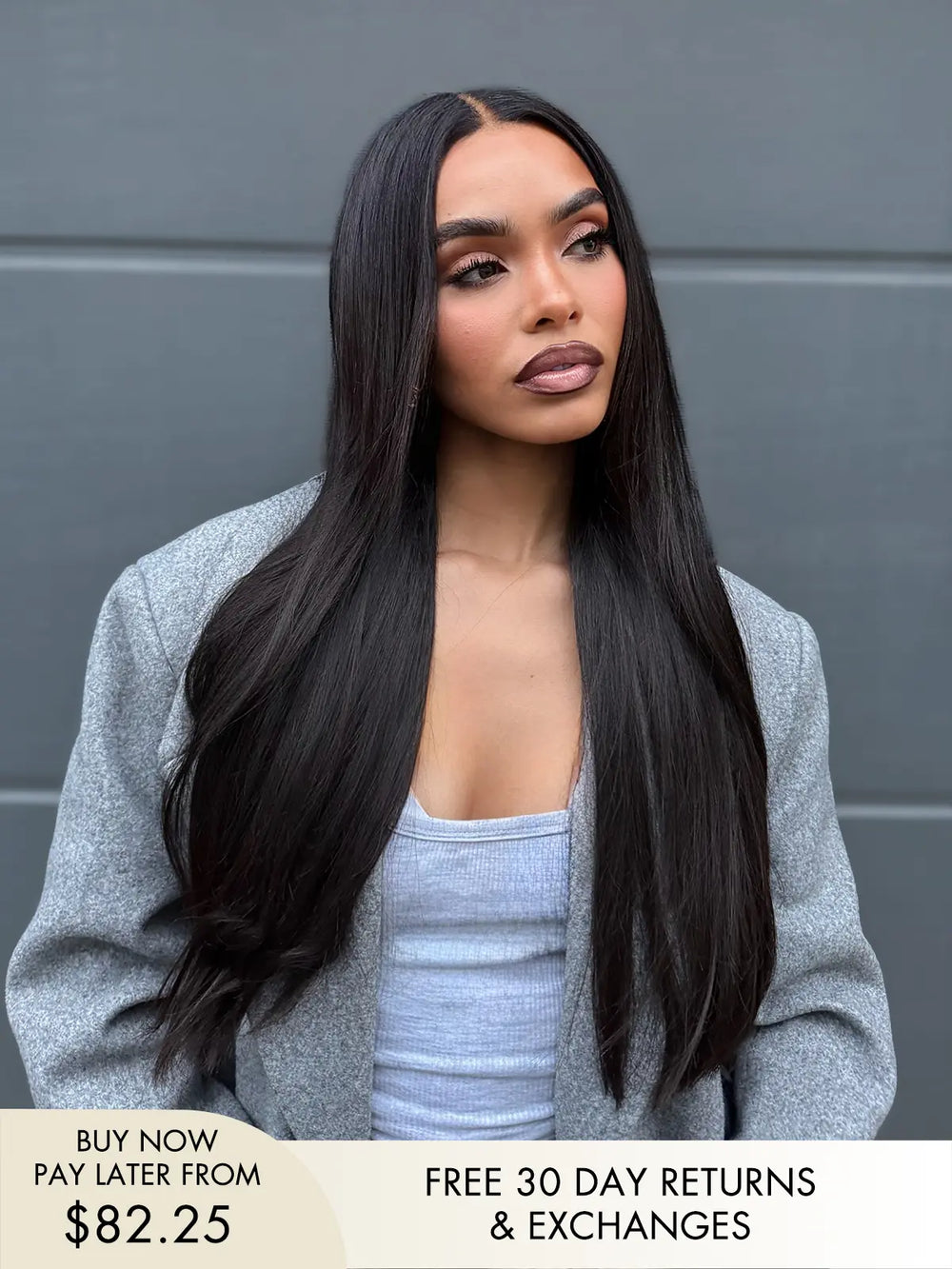 Victoria straight human hair wig with natural silky texture