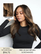 Elena auburn wig with face-framing light brown highlights