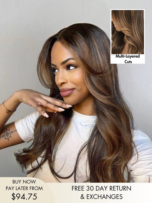 Elena Brown Highlights Face-Framing Waves Wig