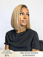 Kate short blonde bob wig with dark 