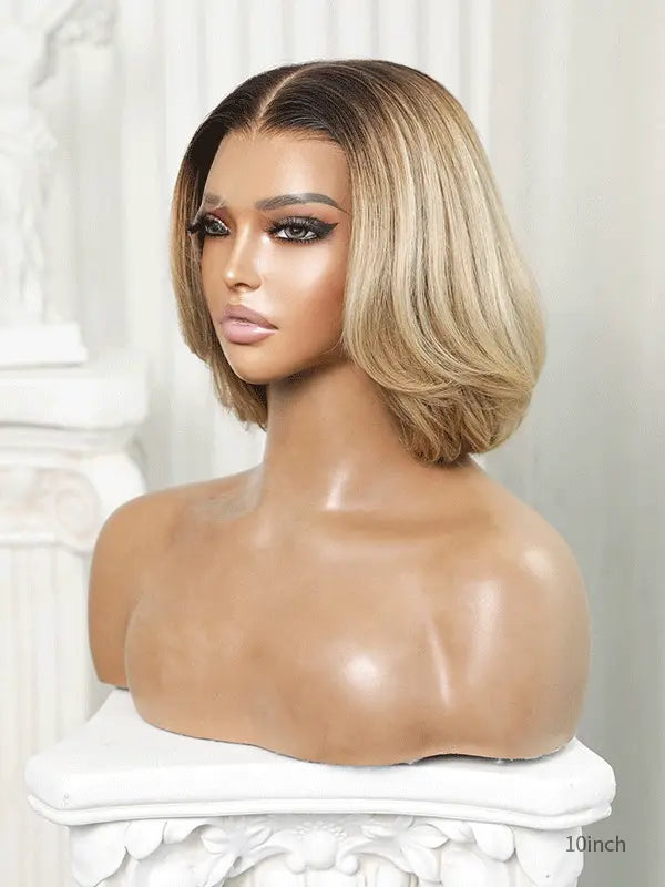 short bob wig with face-framing layers