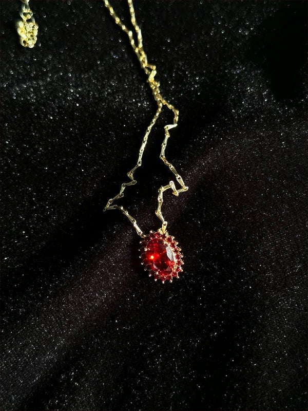 Red Diamond-Style Necklace