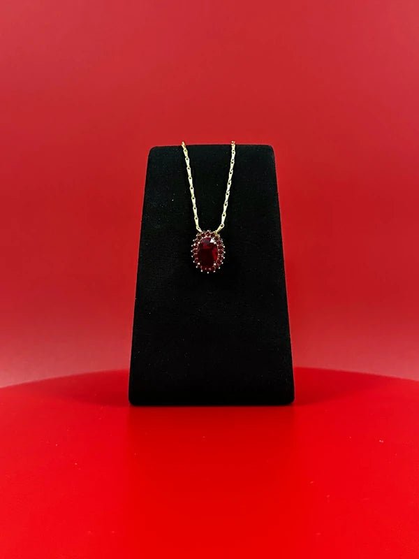 Red Diamond-Style Necklace