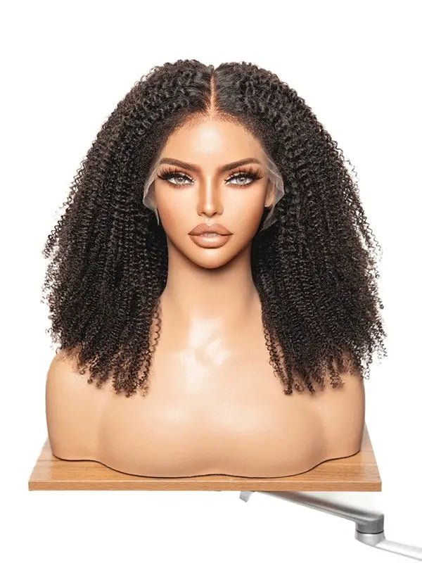 Black curly hair wig for women human hair lace front