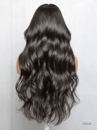 High-quality human hair wig long wavy with bangs