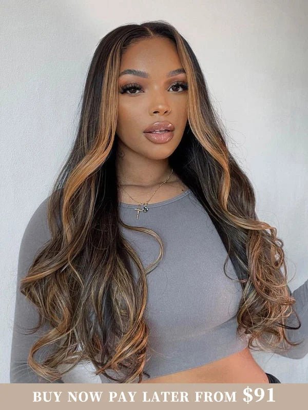 wavy hair with highlights