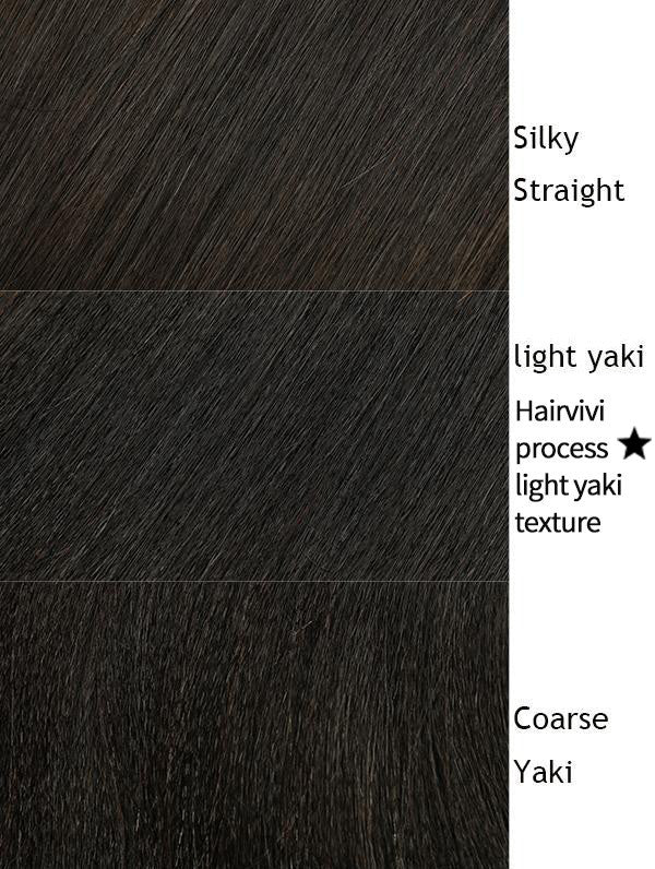 what's the difference between the silky straight yaki, light yaki texture, and coarse yaki hair?
